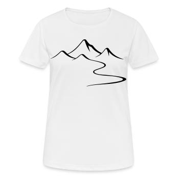 Silhouette du contour des montagnes - T-shirt respirant Femme - blanc - Devant - AI Model Female 172 dark (172cm)