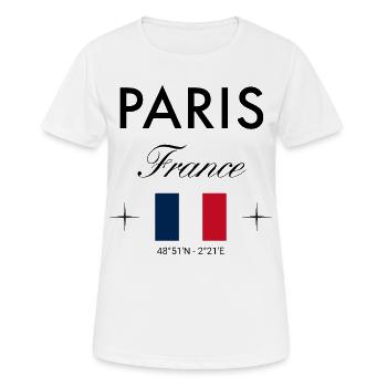 Paris France coordonne un souvenir de voyage - T-shirt respirant Femme - blanc - Devant - AI Model Female 172 dark (172cm)
