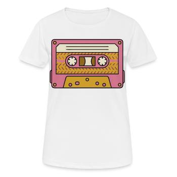 Cassette rétro en rose - T-shirt respirant Femme - blanc - Devant - AI Model Female 172 dark (172cm)