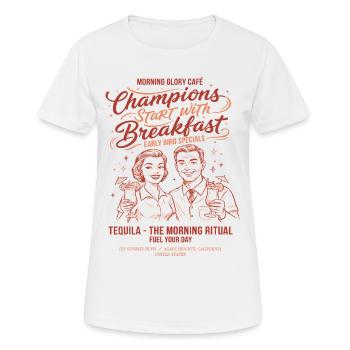 Breakfast Funny Brunch Coffee Champions - Women's Breathable T-Shirt - white - Front - AI Model Female 172 dark (172cm)