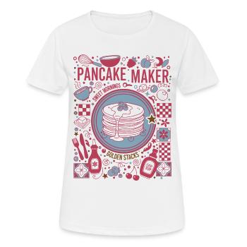 Petit-déjeuner Fabricant de Crêpes Matin Piles Dorées - T-shirt respirant Femme - blanc - Devant - AI Model Female 172 dark (172cm)
