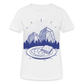 Frühstück Lustiger Brunch Kaffee Pfannkuchen Essen Zweites - Frauen T-Shirt atmungsaktiv - Weiß - Vorne - AI Model Female 172 dark (172cm)