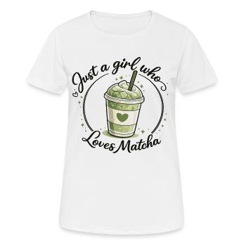 Matcha Girl Heart Love Design - Women's Breathable T-Shirt - white - Front - AI Model Female 172 dark (172cm)