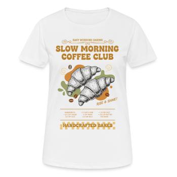 Breakfast Slow Morning Coffee Club Brunch Coffee - Women's Breathable T-Shirt - white - Front - AI Model Female 172 dark (172cm)