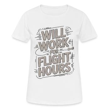 Pilote privé travaillera pour un passionné d’aviation - T-shirt respirant Femme - blanc - Devant - AI Model Female 172 dark (172cm)