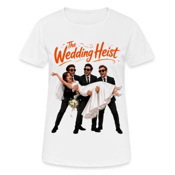 Braquage de mariage : Poussée comique - T-shirt respirant Femme - blanc - Devant - AI Model Female 172 dark (172cm)