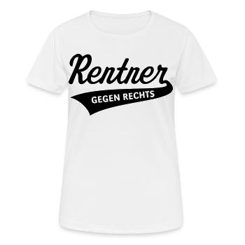 Rentner Gegen Rechts (Rente / Ruhestand / Black) - Frauen T-Shirt atmungsaktiv - Weiß - Vorne - AI Model Female 172 dark (172cm)