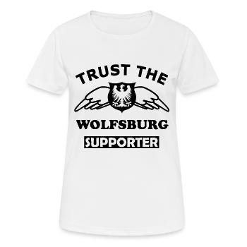 Wolfsburg Supporter - Frauen T-Shirt atmungsaktiv - Weiß - Vorne - AI Model Female 172 dark (172cm)
