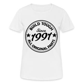 Silhouette du cercle d’étoiles 1991 - T-shirt respirant Femme - blanc - Devant - AI Model Female 172 dark (172cm)