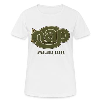 NAP – Available Later | Sleeping Cat - Women's Breathable T-Shirt - white - Front - AI Model Female 172 dark (172cm)
