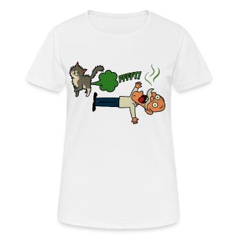 Cat fart shakes the master - Women's Breathable T-Shirt - white - Front - AI Model Female 172 dark (172cm)