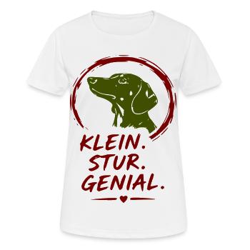 Kleiner Hund Stur Genial - Frauen T-Shirt atmungsaktiv - Weiß - Vorne - AI Model Female 172 dark (172cm)