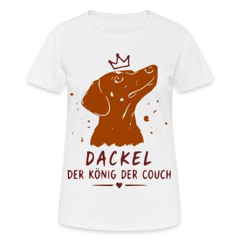 Dackel König der Couch - Frauen T-Shirt atmungsaktiv - Weiß - Vorne - AI Model Female 172 dark (172cm)