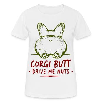 Les fesses de corgi me rendent fou - T-shirt respirant Femme - blanc - Devant - AI Model Female 172 dark (172cm)