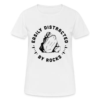Collectionneur de roches, géologue passionné de roches, humour - T-shirt respirant Femme - blanc - Devant - AI Model Female 172 dark (172cm)