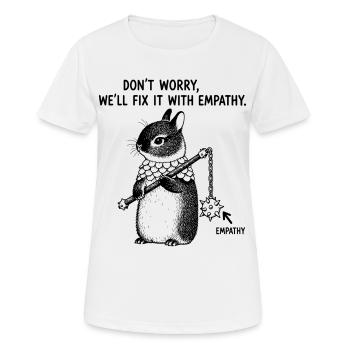 Humour d’entreprise | Mème sarcastique au bureau - T-shirt respirant Femme - blanc - Devant - AI Model Female 172 dark (172cm)