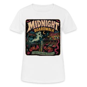 Midnight Boardwalk Retro Halloween Gamer Shirt - Women's Breathable T-Shirt - white - Front - AI Model Female 172 dark (172cm)