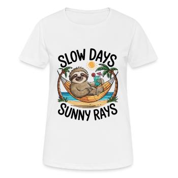 Sloth Beach Hammock - Women's Breathable T-Shirt - white - Front - AI Model Female 172 dark (172cm)