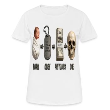 Satire du crâne de bébé antiKonsum - T-shirt respirant Femme - blanc - Devant - AI Model Female 172 dark (172cm)