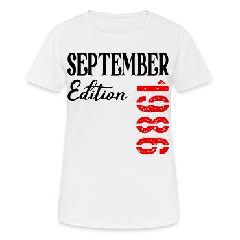 40e anniversaire septembre 1986 - T-shirt respirant Femme - blanc - Devant - AI Model Female 172 dark (172cm)