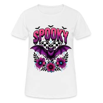 Spooky Bat Floral Neon Halloween - Women's Breathable T-Shirt - white - Front - AI Model Female 172 dark (172cm)