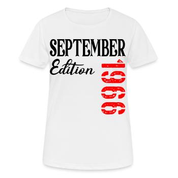 60e anniversaire septembre 1966 - T-shirt respirant Femme - blanc - Devant - AI Model Female 172 dark (172cm)