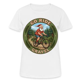 Saint sur un vélo de gravel - T-shirt respirant Femme - blanc - Devant - AI Model Female 172 dark (172cm)