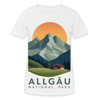 Parc national de l’Allgäu | Montagne Vintage - T-shirt respirant Femme - blanc - Devant - AI Model Female 172 dark (172cm)