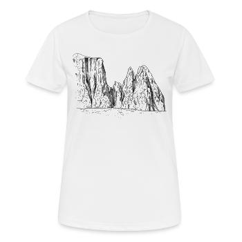 Silhouette du massif Sciliar | Monuments des Dolomites - T-shirt respirant Femme - blanc - Devant - AI Model Female 172 dark (172cm)