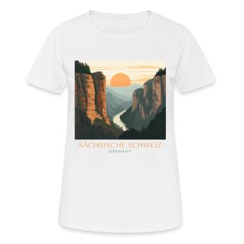 Suisse saxonne | Parc national vintage - T-shirt respirant Femme - blanc - Devant - AI Model Female 172 dark (172cm)