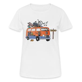 Holland Camper Motiv Vanlife Camping Urlaub - Frauen T-Shirt atmungsaktiv - Weiß - Vorne - AI Model Female 172 dark (172cm)