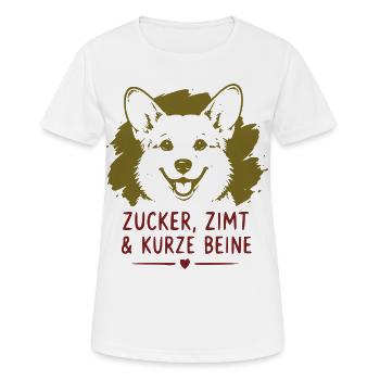 Zucker, Zimt & Kurze Beine - Frauen T-Shirt atmungsaktiv - Weiß - Vorne - AI Model Female 172 dark (172cm)