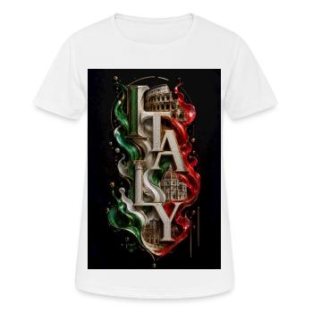 Italie Illustre Colisée Drapeau - T-shirt respirant Femme - blanc - Devant - AI Model Female 172 dark (172cm)