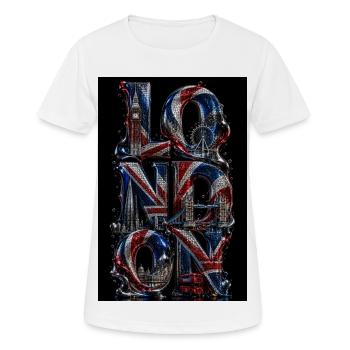 Londres Tricolore en mosaïque - T-shirt respirant Femme - blanc - Devant - AI Model Female 172 dark (172cm)
