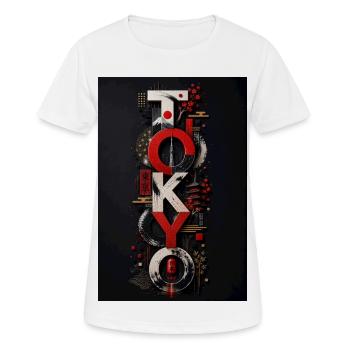 Tokyo Neon Identity Vertical - T-shirt respirant Femme - blanc - Devant - AI Model Female 172 dark (172cm)