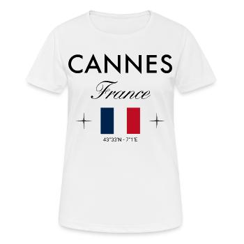 Cannes France coordonne un souvenir de voyage - T-shirt respirant Femme - blanc - Devant - AI Model Female 172 dark (172cm)