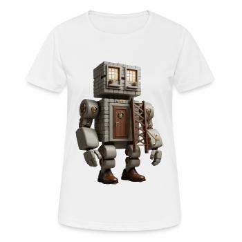 Brickhouse Bot avec porte et échelle - T-shirt respirant Femme - blanc - Devant - AI Model Female 172 dark (172cm)