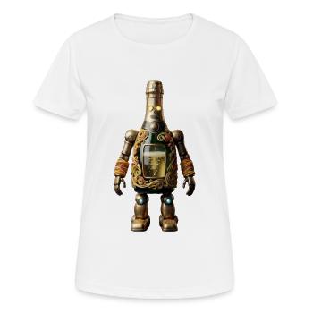 Robot bouteille dorée avec filigrane - T-shirt respirant Femme - blanc - Devant - AI Model Female 172 dark (172cm)