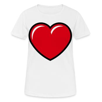 Herz / Herzchen (Liebe / Symbol / Red Black) - Frauen T-Shirt atmungsaktiv - Weiß - Vorne - AI Model Female 172 dark (172cm)