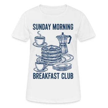 Frühstück Brunch Kaffee Sonntagmorgen Frühstück - Frauen T-Shirt atmungsaktiv - Weiß - Vorne - AI Model Female 172 dark (172cm)
