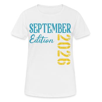 Naissance du bébé en septembre 2026 - T-shirt respirant Femme - blanc - Devant - AI Model Female 172 dark (172cm)
