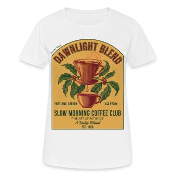 Petit-déjeuner Café Dawnlight Blend Slow Morning Club - T-shirt respirant Femme - blanc - Devant - AI Model Female 172 dark (172cm)