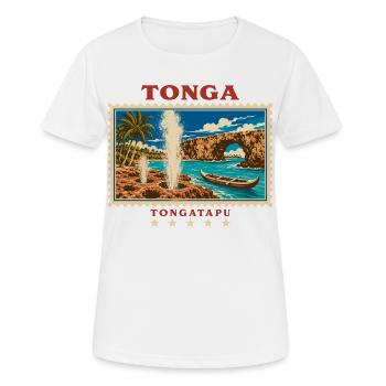 Tonga Tongatapu Vintage Travel Brand - Women's Breathable T-Shirt - white - Front - AI Model Female 172 dark (172cm)