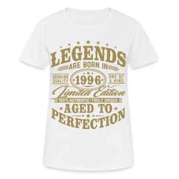 Cadeau d’anniversaire vintage vintage rétro 1996 - T-shirt respirant Femme - blanc - Devant - AI Model Female 172 dark (172cm)