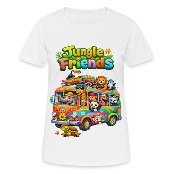 Bus des Amis de la Jungle - T-shirt respirant Femme - blanc - Devant - AI Model Female 172 dark (172cm)