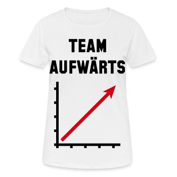 Team Aufwärts (Erfolg / Fortschritt / POS Red 2C) - Frauen T-Shirt atmungsaktiv - Weiß - Vorne - AI Model Female 172 dark (172cm)