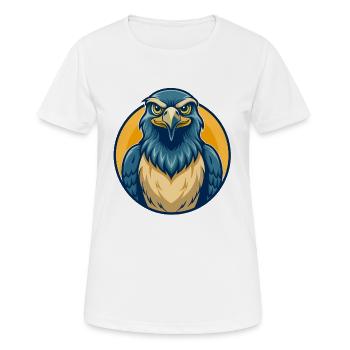 Falcon Kawaii Maskottchen-Cartoon-Clipart-Logo - Frauen T-Shirt atmungsaktiv - Weiß - Vorne - AI Model Female 172 dark (172cm)