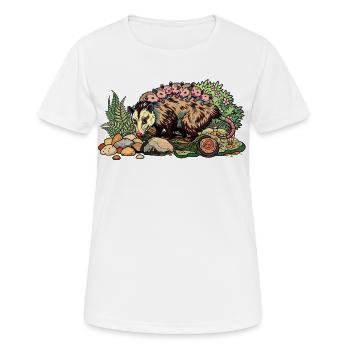 Maman opossum avec sa progéniture - T-shirt respirant Femme - blanc - Devant - AI Model Female 172 dark (172cm)