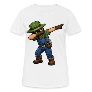 Dabbing Gärtner - Frauen T-Shirt atmungsaktiv - Weiß - Vorne - AI Model Female 172 dark (172cm)