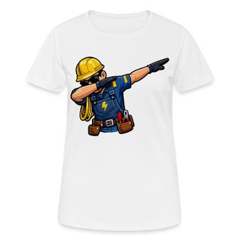 Électricien en tamponnage - T-shirt respirant Femme - blanc - Devant - AI Model Female 172 dark (172cm)